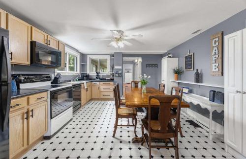 Hammondsport House | Vineyard View Farmhouse Fire Pit Game Room