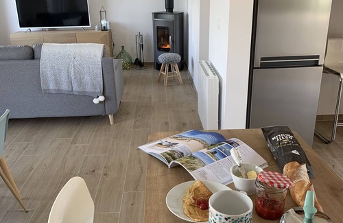 Plouescat House | Scenic Sea View Retreat in Porsguen with Cozy Fireplace