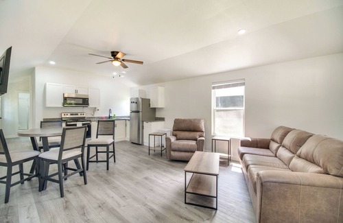 Grove Cabin | Cozy Grove Vacation Rental with Shared Fire Pit & Kitchen