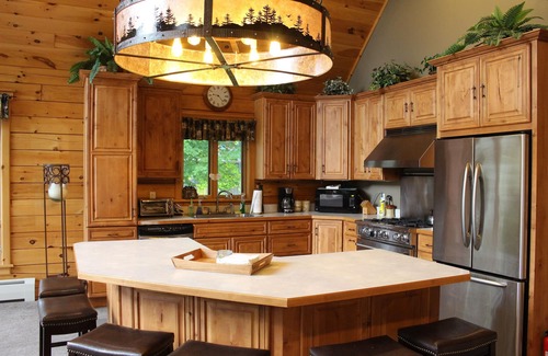 Old Forge Cabin | Waterfront Log Home: Family-Friendly with Pool & Lake Views