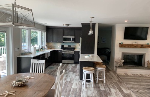 Southold House | Idyllic Water View Beach House Steps from Private Beach
