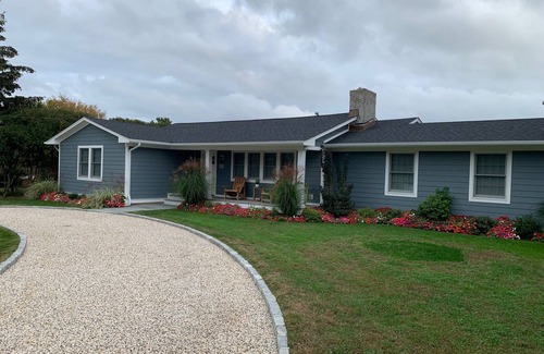 Southold House | Idyllic Water View Beach House Steps from Private Beach