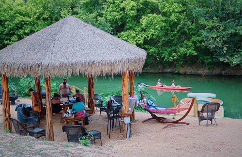 Sutherland Springs Cabin | Waterside Retreat with Kayaking, Pool & Hot Tub Fun!