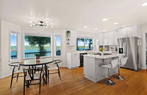 Olympia House | Tranquil Waterfront Retreat with Hot Tub & Mt Rainier Views