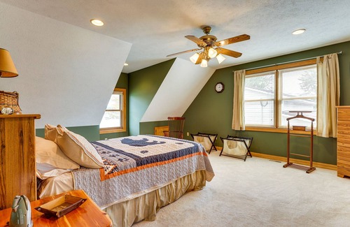 Newaygo House | Waterfront Michigan Home w/ Dock & Game Room!