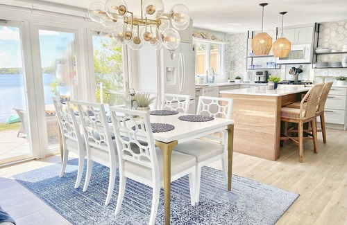 Brewster House | Idyllic Waterfront Retreat with Private Beach & Bikes