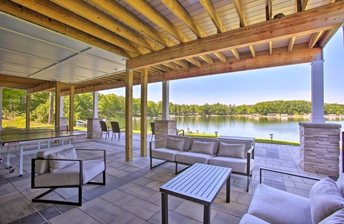 Traverse City Cottage | Scenic Waterfront Home at Silver Lake with Private Dock