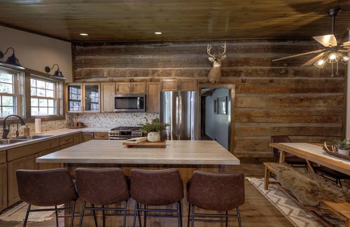 Gnaw Bone Cabin | Relax at Brooks Run: Historic Cabin with Spa & Hot Tub