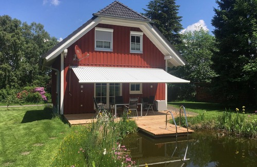 Hilders House | Wellness Swedish house Rhön with sauna, swimming pond and wood-burning stove