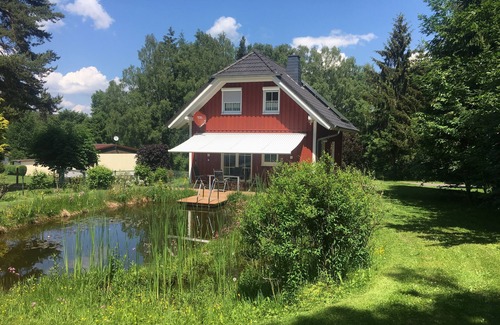 Hilders House | Wellness Swedish house Rhön with sauna, swimming pond and wood-burning stove
