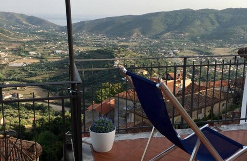 Castellabate Historic Centre Apartment | Enchanting Attic Above Coastal Town with Breathtaking Views