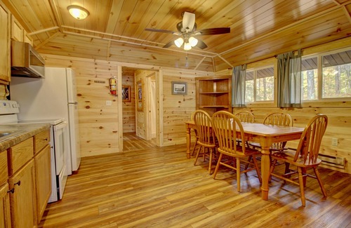 Lac du Flambeau Cabin | Cozy Wisconsin Northwoods Cabin with Private Dock & Hot Tub