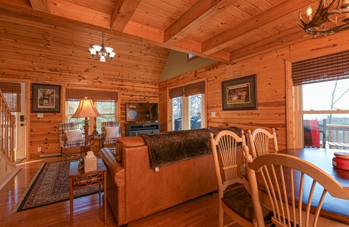 Bostic Cabin | Cozy Mountainside Log Cabin with Hot Tub & Pet-Friendly Stay