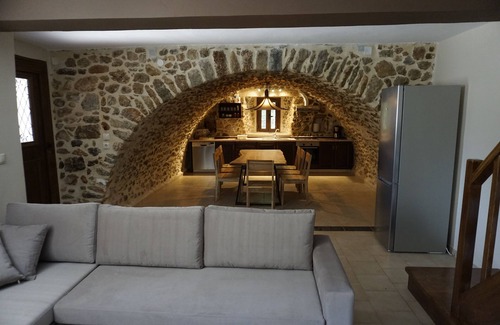 Leonidio House | Charming Restored Stone House with Ocean View & Spa