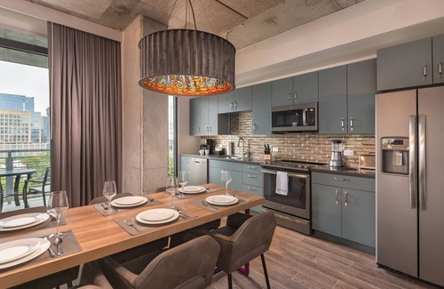 Civic District Condo | Wyndham Austin Resort: Balcony King Suite with Great Amenities