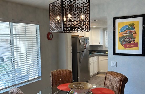 Sunrise Park Condo | Unwind in Palm Springs: Pet-Friendly Oasis with Pool & Spa