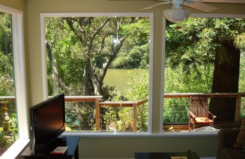 Guerneville House | Idyllic Zin and Zen: Riverfront Retreat with Hot Tub & Kayaks