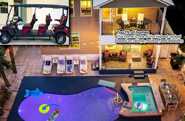 #1 Destin home, Saltwater spa & pool, Beach@2min walk, Golf cart