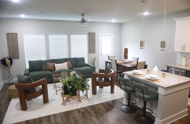 2 story 3 bedroom cozy bohemian themed house with a spacious backyard