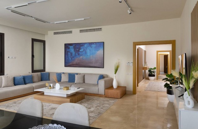 3-bedroom apartment in sheikh zayed with AC, WiFi , garden