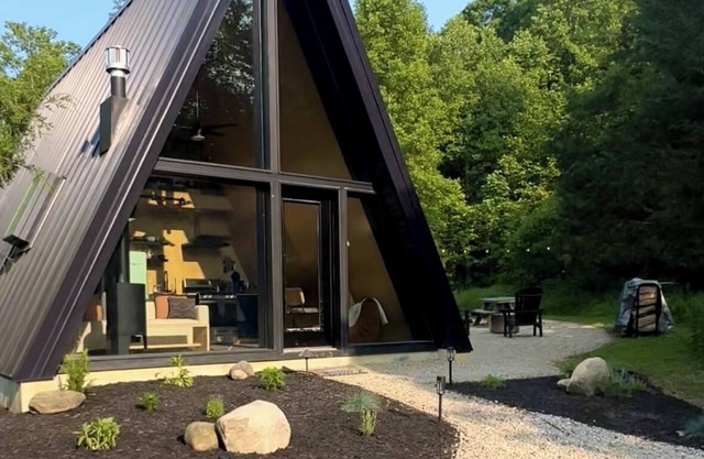 A Delightful A-Frame on 20-Acres with Hiking Trails, Hot Tub, Wifi, and More