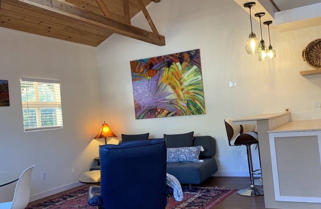 A quiet place with a deck overlooking SLO creek.