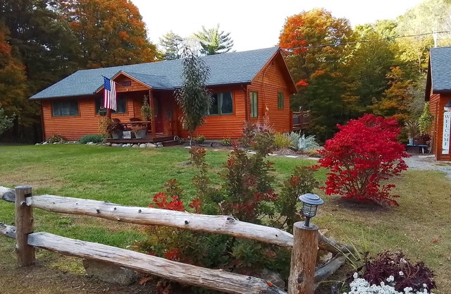 ADK Retreat with Large Deck and Yard - one Mile to Lake George. Pet Friendly