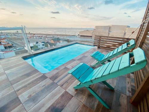 Alberca privada, vista al mar, frente playa foro boca