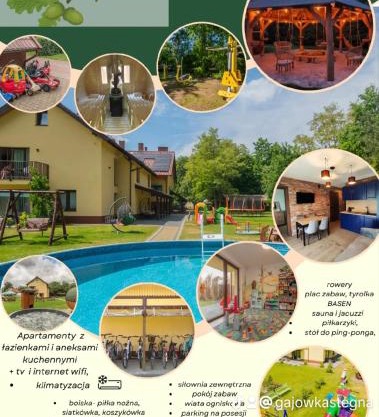 Apartamenty Gajówka- rowery, plac zabaw, sauna, jacuzzi