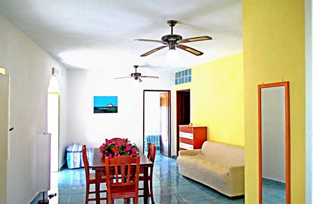 Apartment 2/4 guests, double bedroom, living room, bathroom,kitchen, and outside.