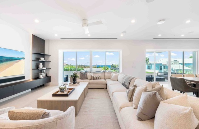 Aqua #2: Full-Floor Luxury Condo on 7Mile Beach w/Oceanfront Terrace, Private Hot Tub, & Communal Pool.