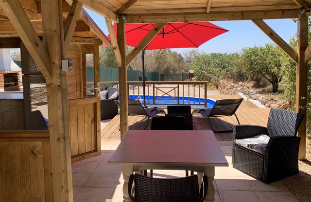 Beautiful charming cottage with a private secluded pool for couples .