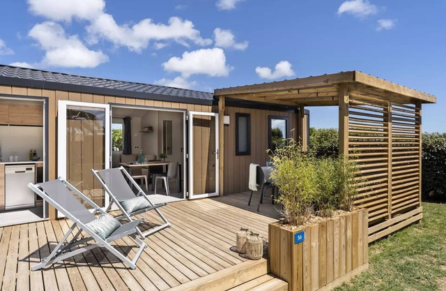 Camping Romanée Le Campiotel des Dunes * - Mobile home PREMIUM - 2 bedrooms - 2 bathrooms - 4 person master suite