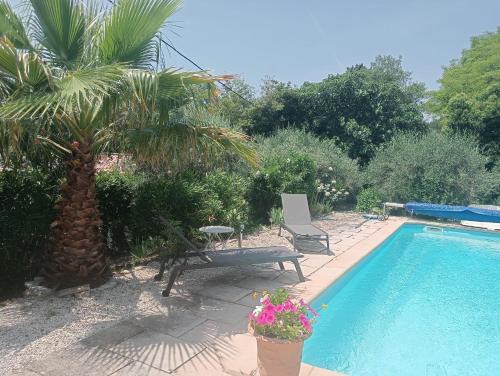 Chambre Indépendante sur terrain avec piscine