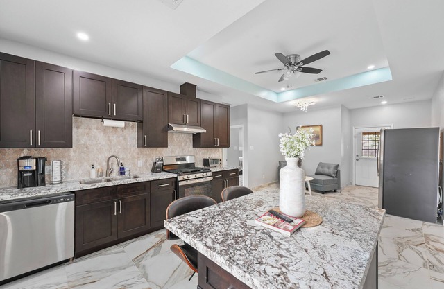 Charming 4-bedroom 4-bathroom entertainment home in Houston.