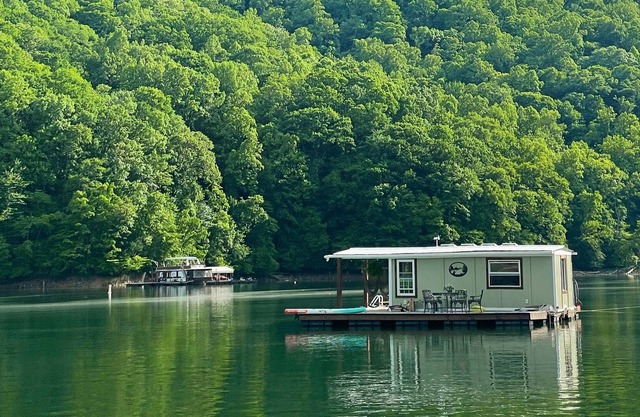 Charming off-grid Floating Cabin / Houseboat on Lake Fontana