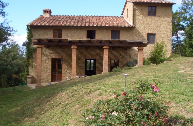 Chianti Villa with pool far reaching views towards the sunset in woods&vineyards