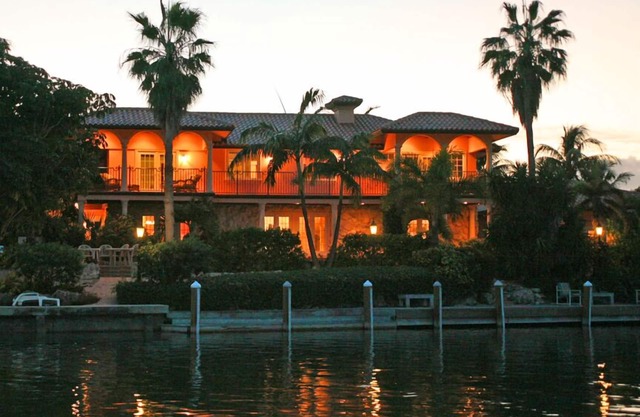 Classic Waterfront Estate in Beautiful Sombrero Beach - over 200' of dockspace .
