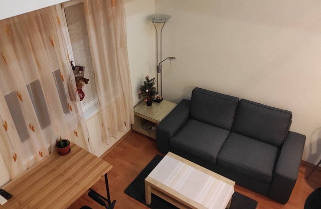 Comfortable, non-standard place to relax on two floors.