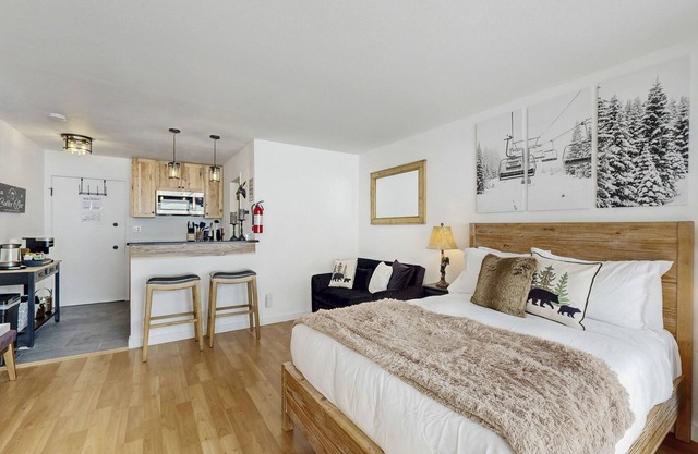 Cozy studio condo with kitchenette, deck, WiFi, & nearby activities
