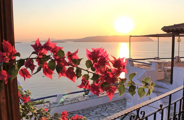 DAHLIA. Infinity panoramic pool. Privileged view of the Egean Access to the sea.