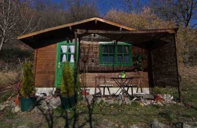 El Verde Romántica cabaña de madera con vista