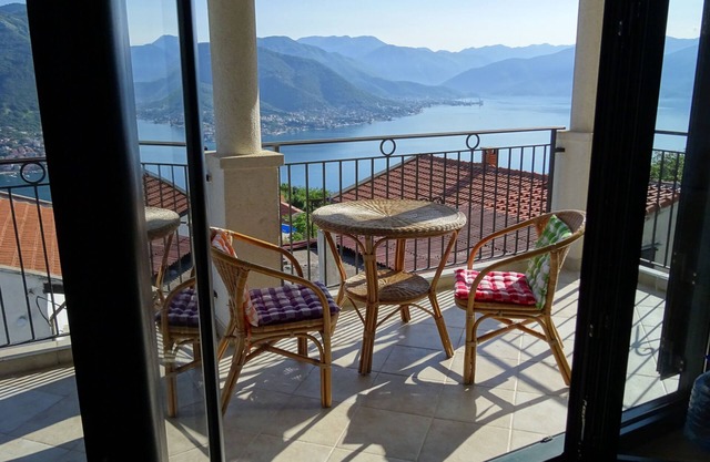 Exclusive use of private pool and sun terraces with panoramic views of Kotor Bay