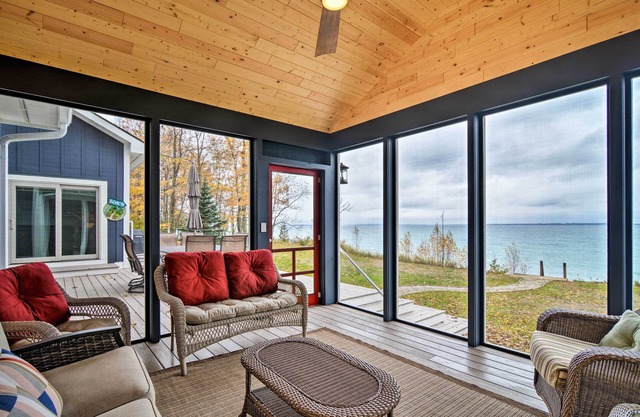 Fire Pit, Smart TV: Waterfront Charlevoix Home