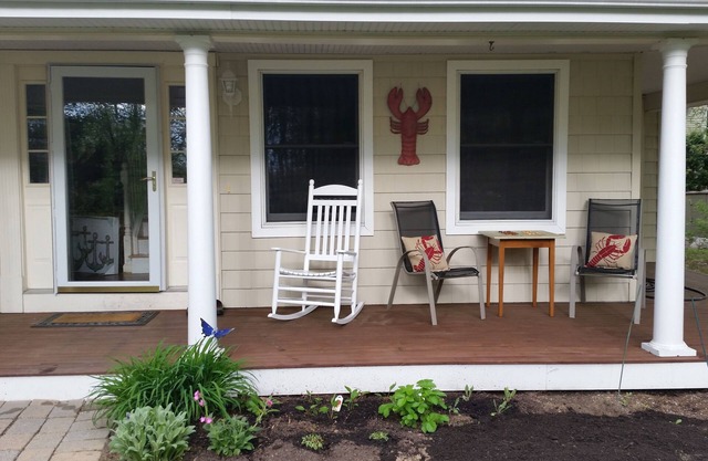 Front porch 4 rockers, Private back w/covered deck. Mid-Aug available. Loci!