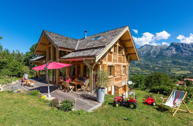 Grand Chalet upscale wood, village resort, only in summer.