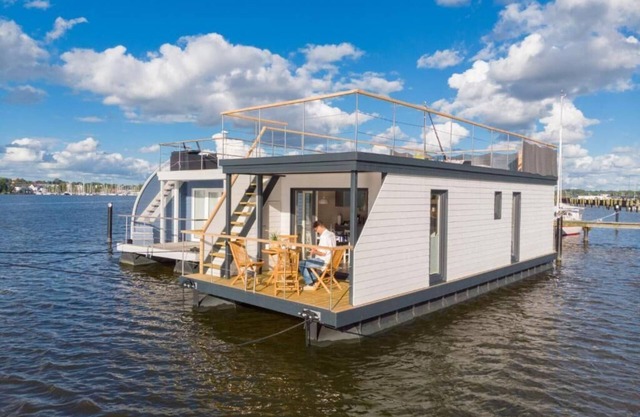 Hausboot Aegir für 5 Pers. mit Dachterrasse in Schleswig am Ostseefjord Schlei