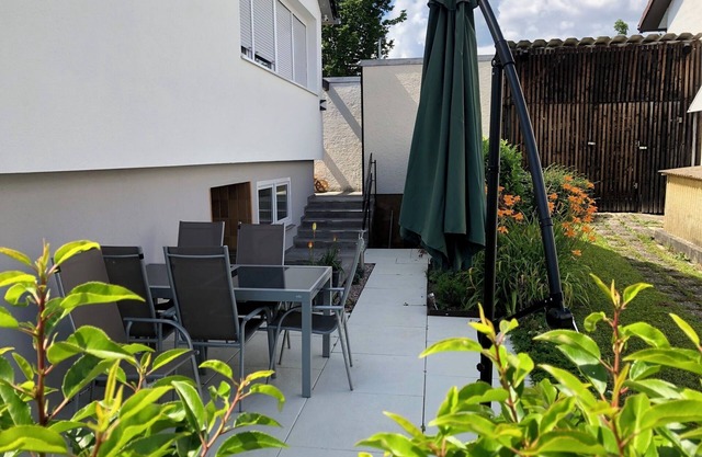 Holiday Apartment "Wiesenblick" with Private Terrace, Shared Garden & Wi-Fi