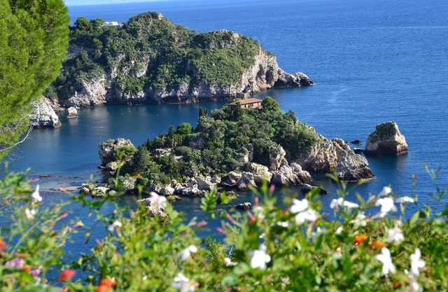 In Taormina with a breathtaking view and lots of tranquility.