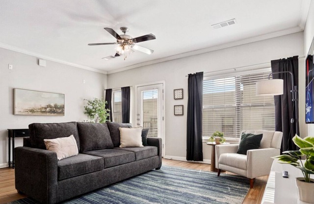King Beds + Memory Foam Sleeper in Vibrant ATX Apt